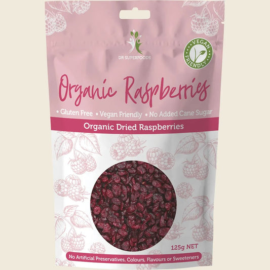 Dried Raspberries Organic 125g