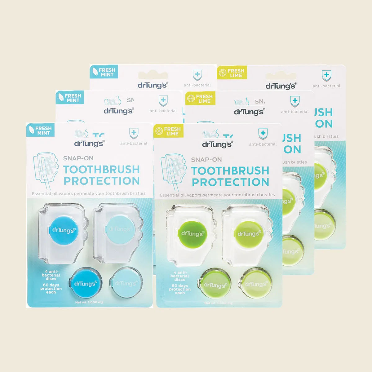 Toothbrush Protection with 2 Refills (Colour May Vary) 6x2pk