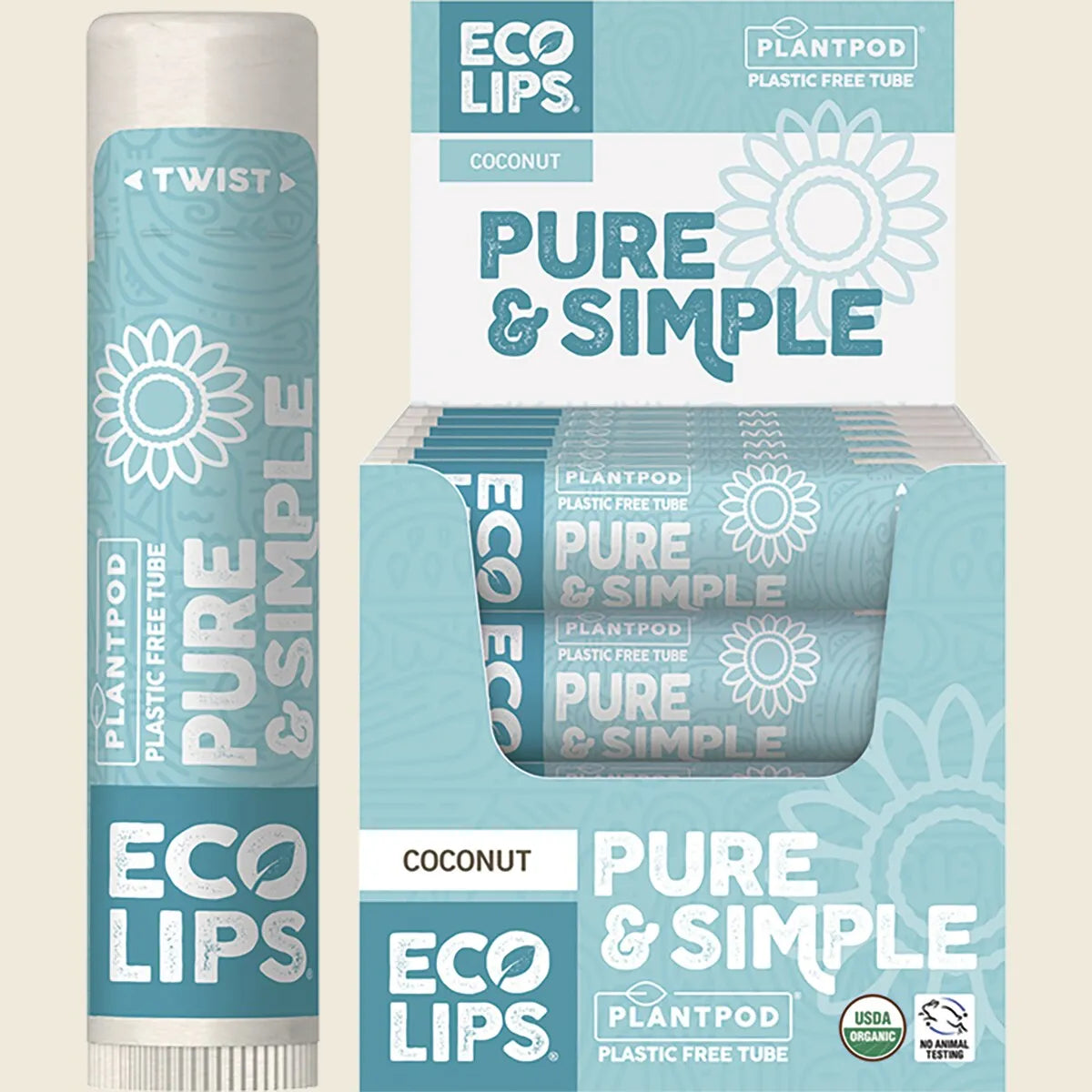 Lip Balm Display Pure & Simple Coconut 24x4.25g