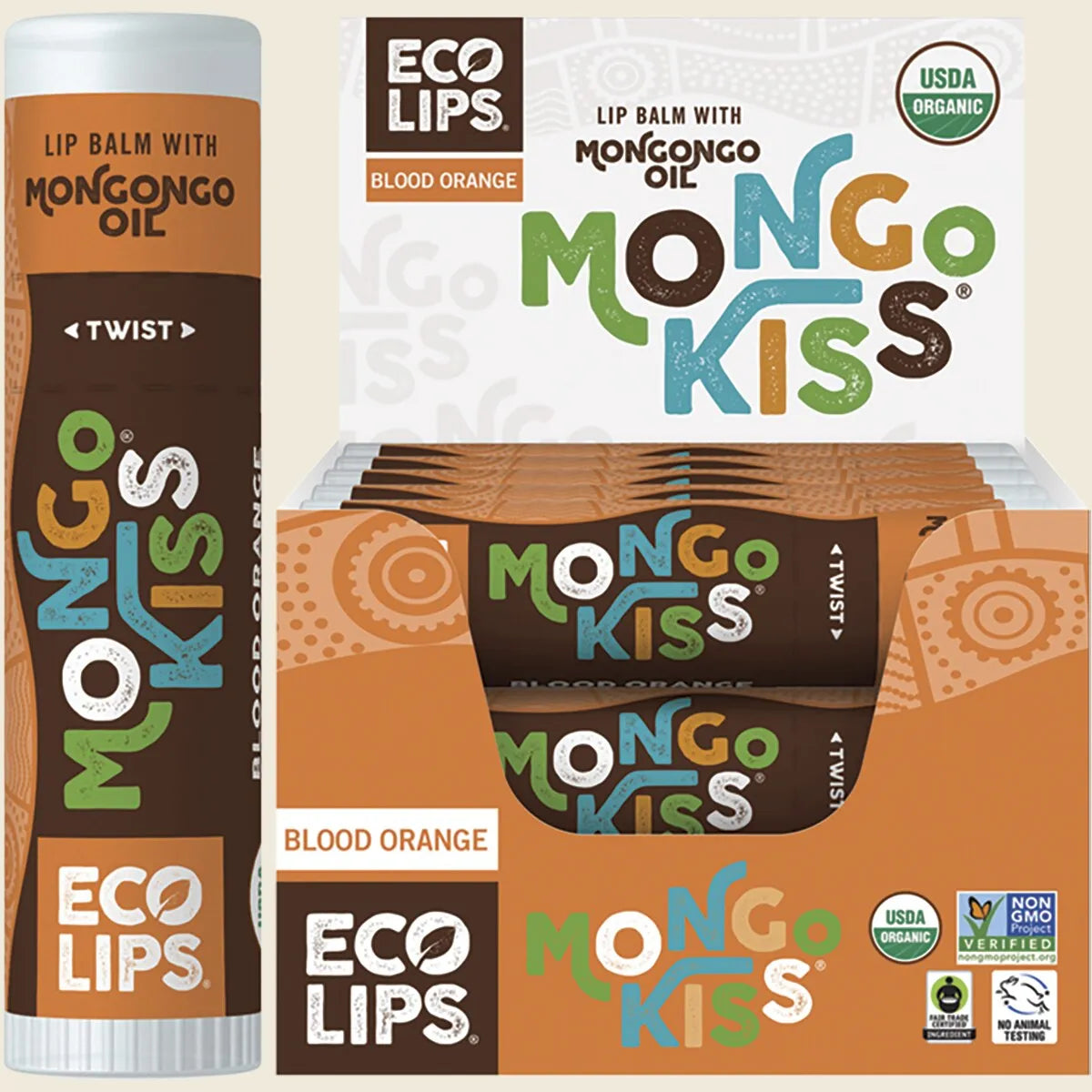 Lip Balm Display Mongo Kiss Blood Orange 15x7g