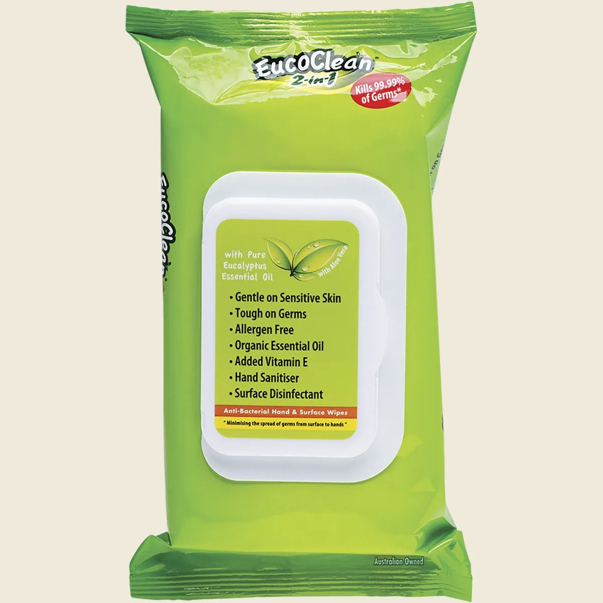 Anti-Bacterial Wipes 2-in-1 Hand & Surface 60pk