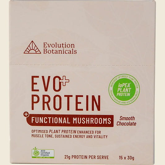 EVO+ Protein Functional Mushrooms Smooth Chocolate 15x30g