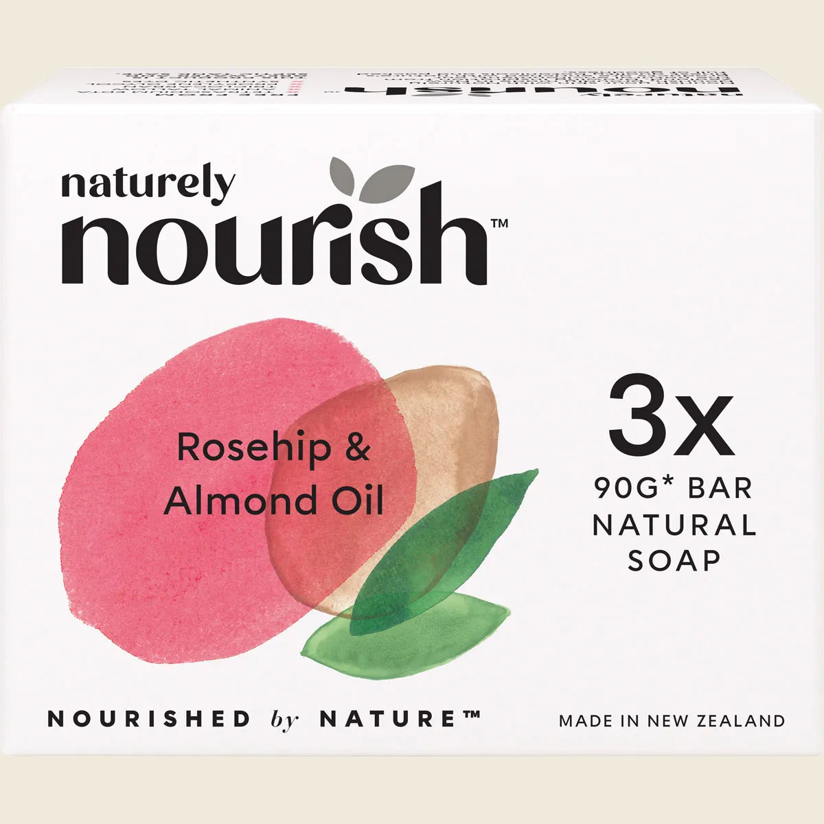 Natural Soap Bar Rosehip & Almond Oil 3pk