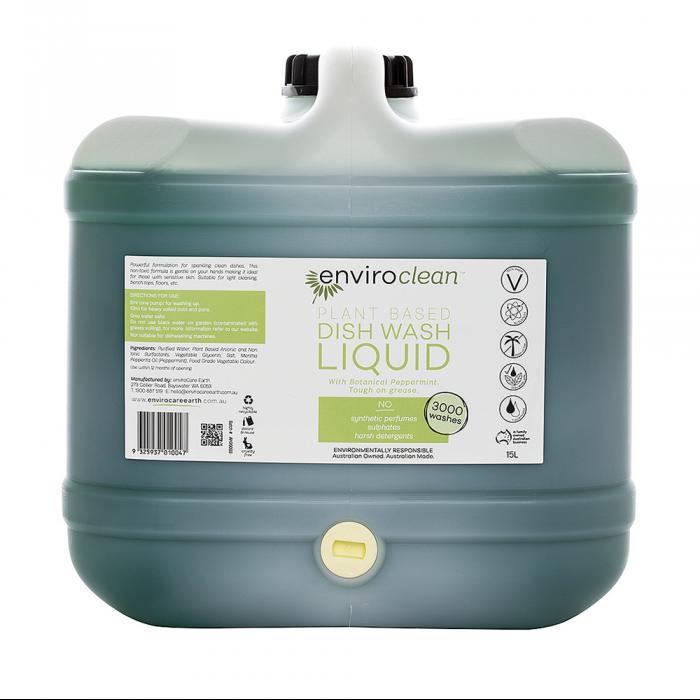 Enviroclean Plant Based Dish Wash Liquid (botanical Peppermint) Liquid 15l