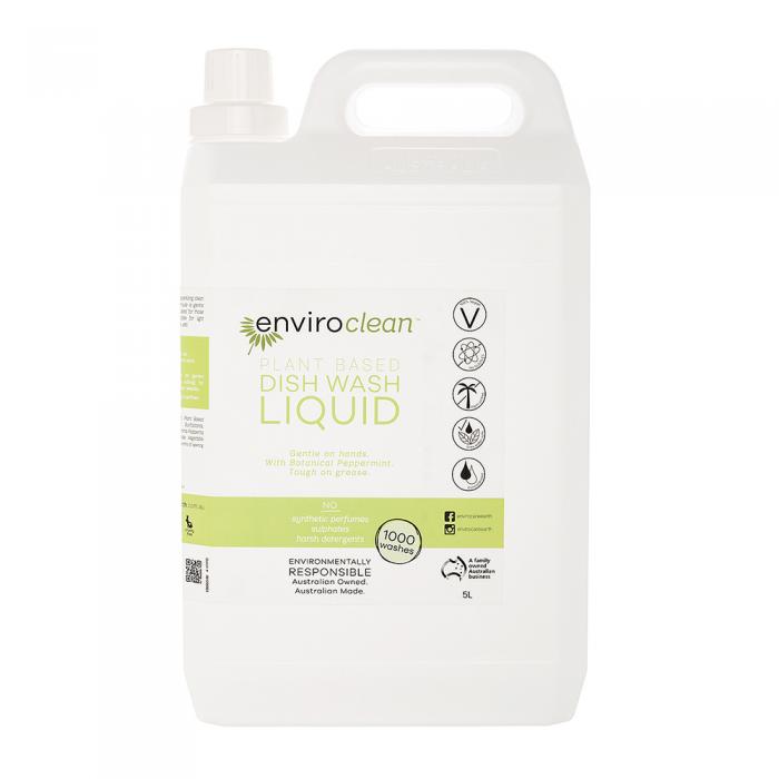 Enviroclean Plant Based Dish Wash Liquid (botanical Peppermint) Liquid 5l