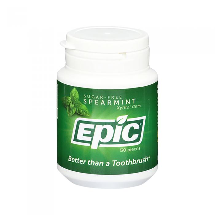 Epic Xylitol (sugar-free) Gum Spearmint 50 Piece Tub