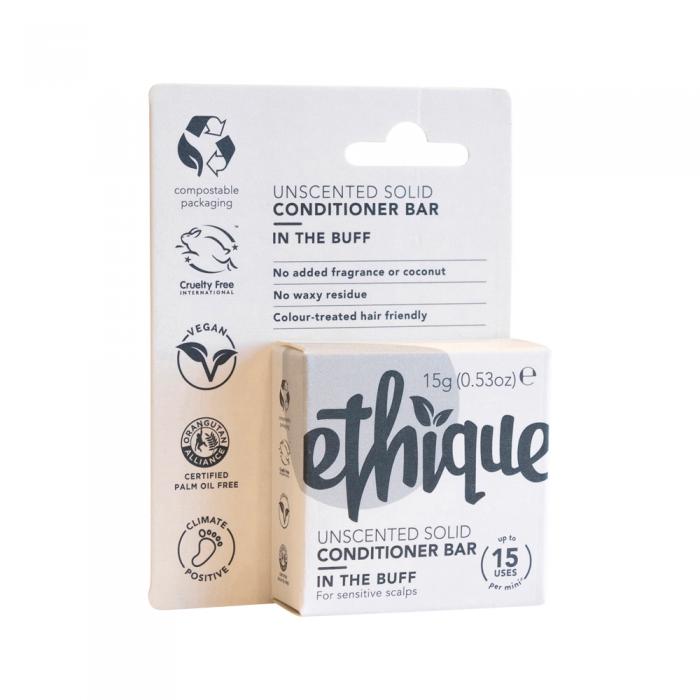 Ethique Bar Conditioner Solid In The Buff (for Sensitive Scalps) Unscented 15g  Sell Through