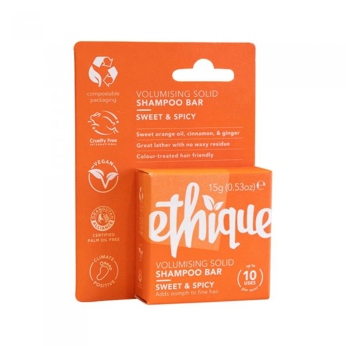 Ethique Bar Shampoo Volumising Solid Sweet & Spicy (adds Oomph To Fine Hair) 15g  Sell Through