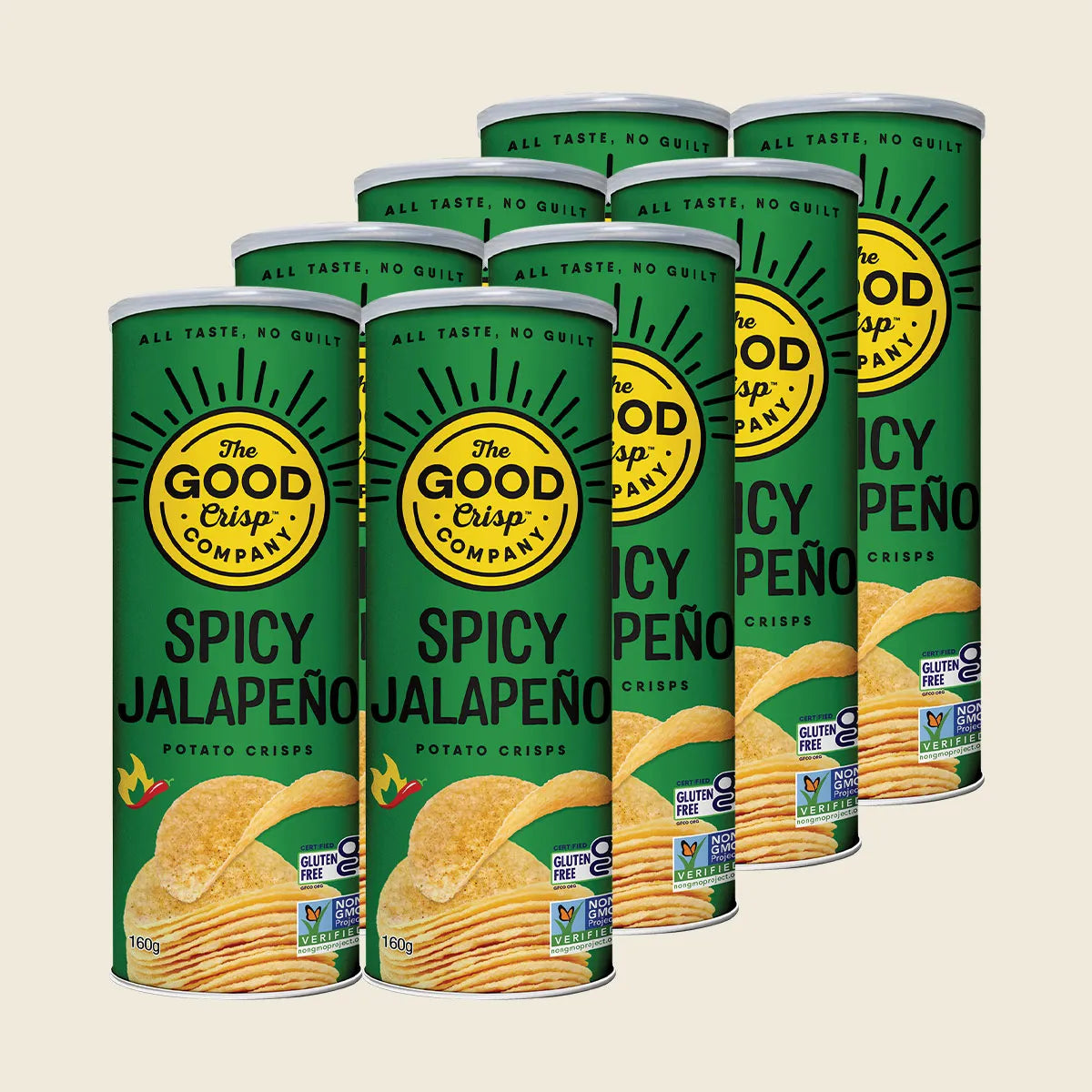 Potato Crisps Spicy Jalapeno 8x160g