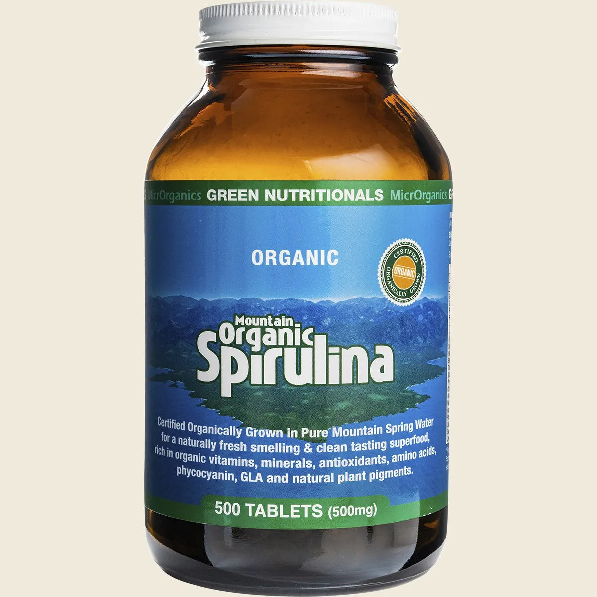 Mountain Organic Spirulina Tablets 500mg 500 Tabs