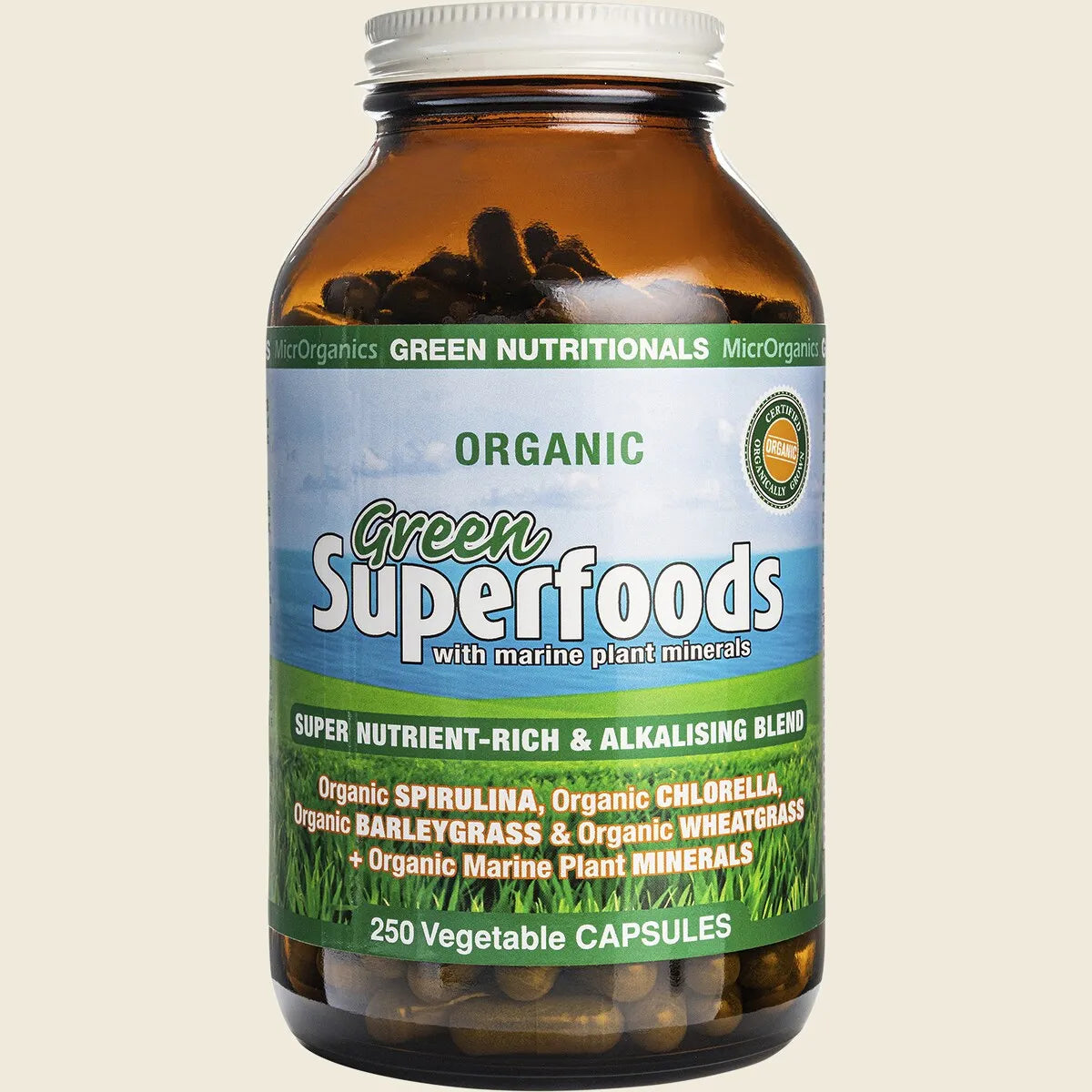 Organic Green Superfoods 600mg 250 Caps