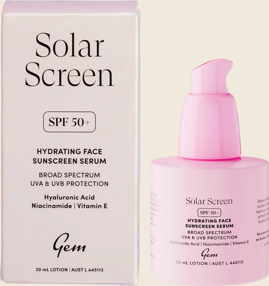Solar Screen SPF50+ Hydrating Face Sunscreen Serum 30ml