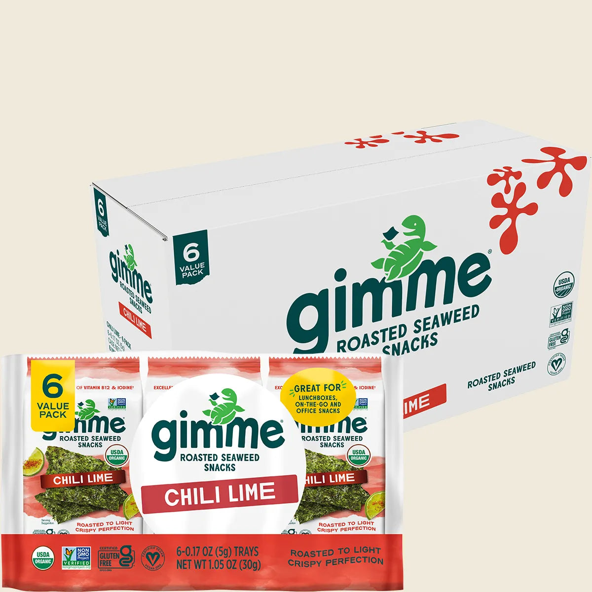 Roasted Seaweed Snacks Chili Lime 8x30g