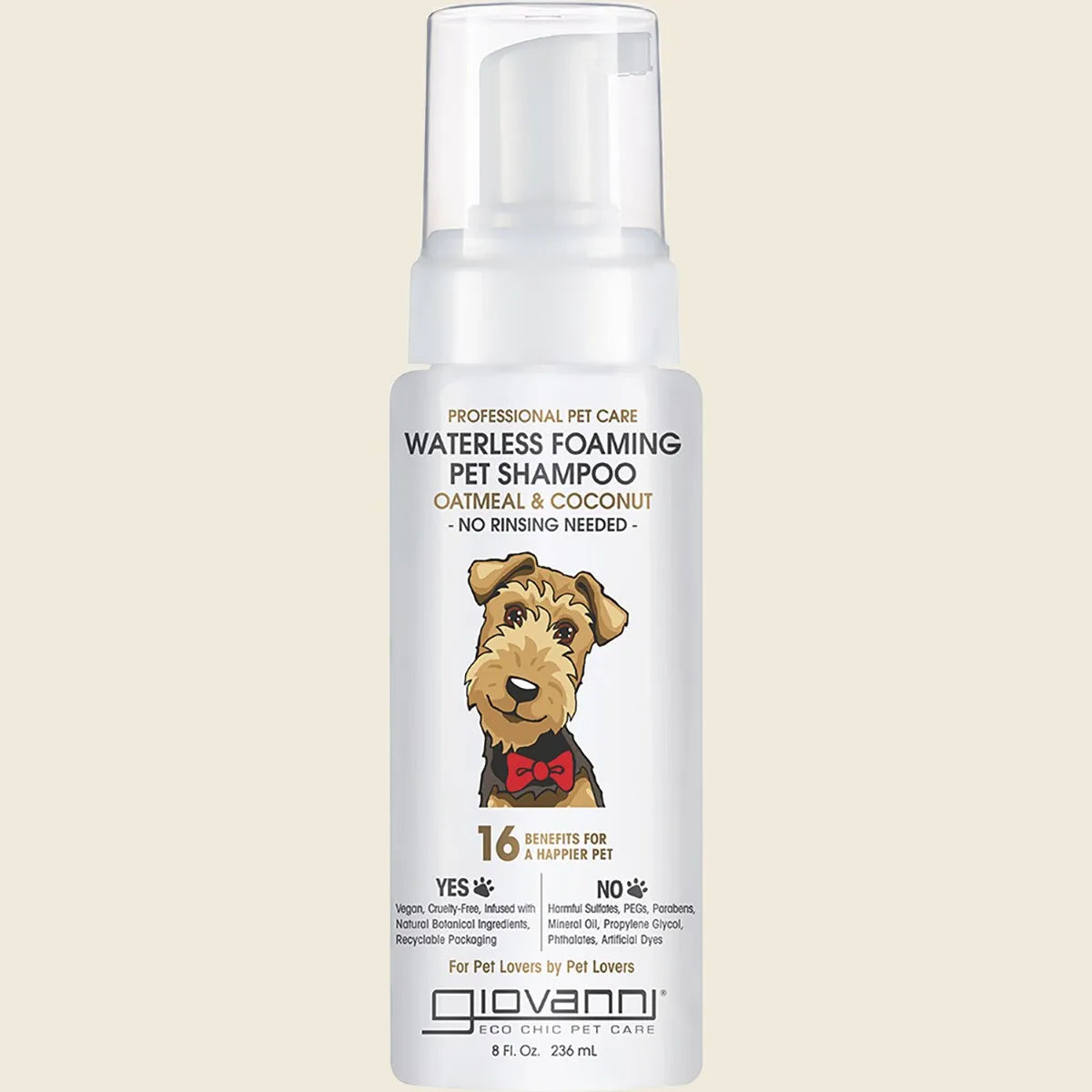 Waterless Foaming Pet Shampoo Professional Pet Care 236ml