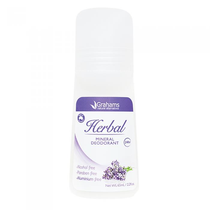 Grahams Natural Mineral Deodorant Roll-on Herbal 65ml