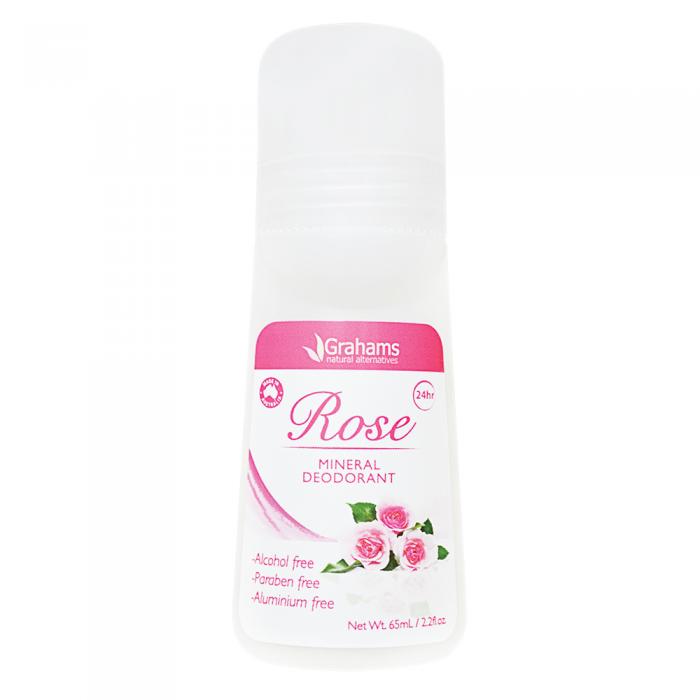 Grahams Natural Mineral Deodorant Roll-on Rose 65ml