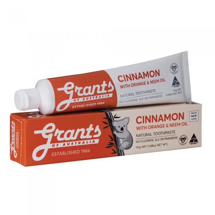 Grants Of Australia Natural Toothpaste Cinnamon With Orange & Neem Oil 110g