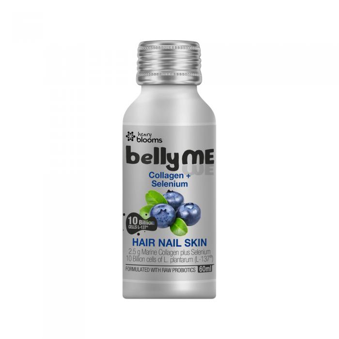 Henry Blooms Bellyme Hair Nail Skin Collagen + Selenium Shots Natural Berry 60ml X 7 Pack
