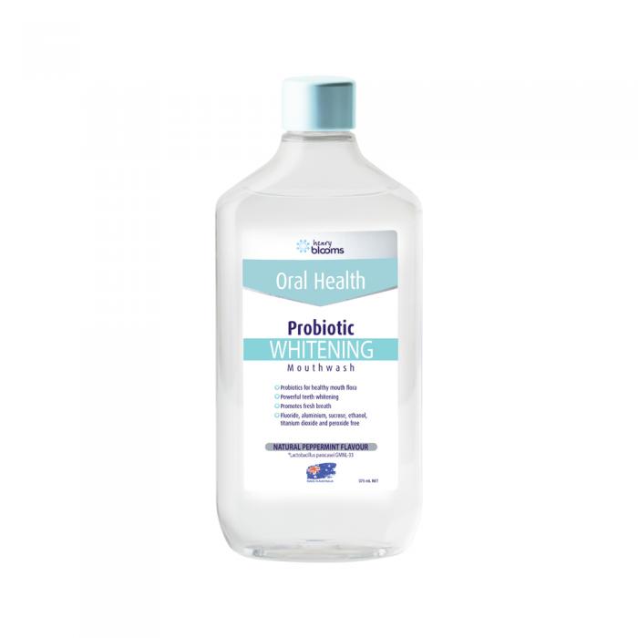 Henry Blooms Oral Health Probiotic Mouthwash Whitening Peppermint 375ml