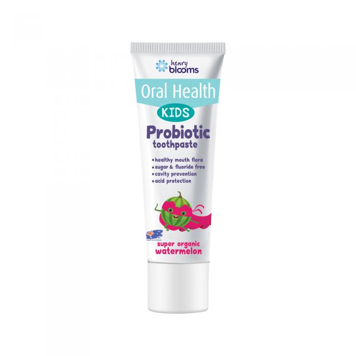 Henry Blooms Oral Health Kids Probiotic Toothpaste Super Organic Watermelon 50g