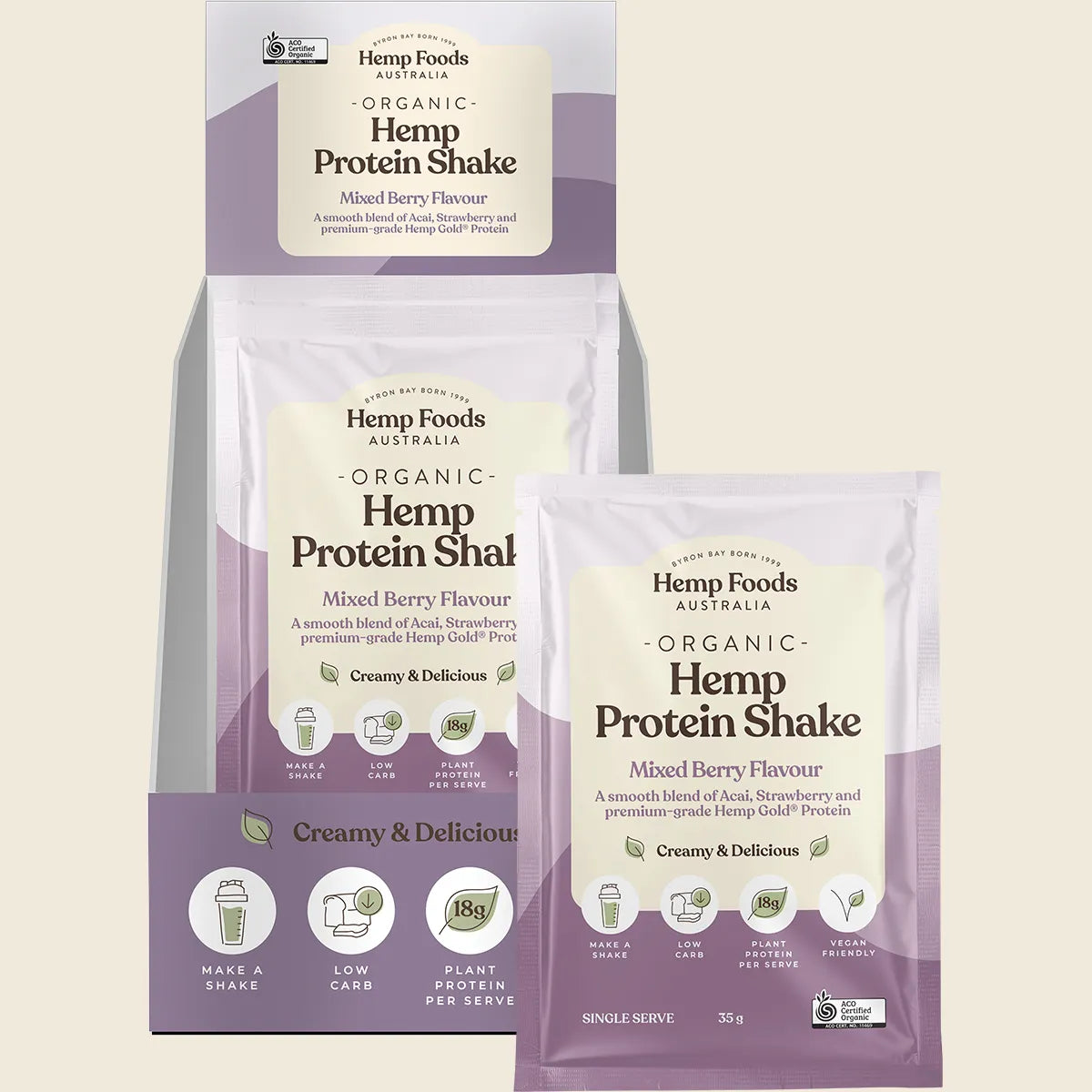 Organic Hemp Protein Shake Mixed Berry & Acai 7x35g
