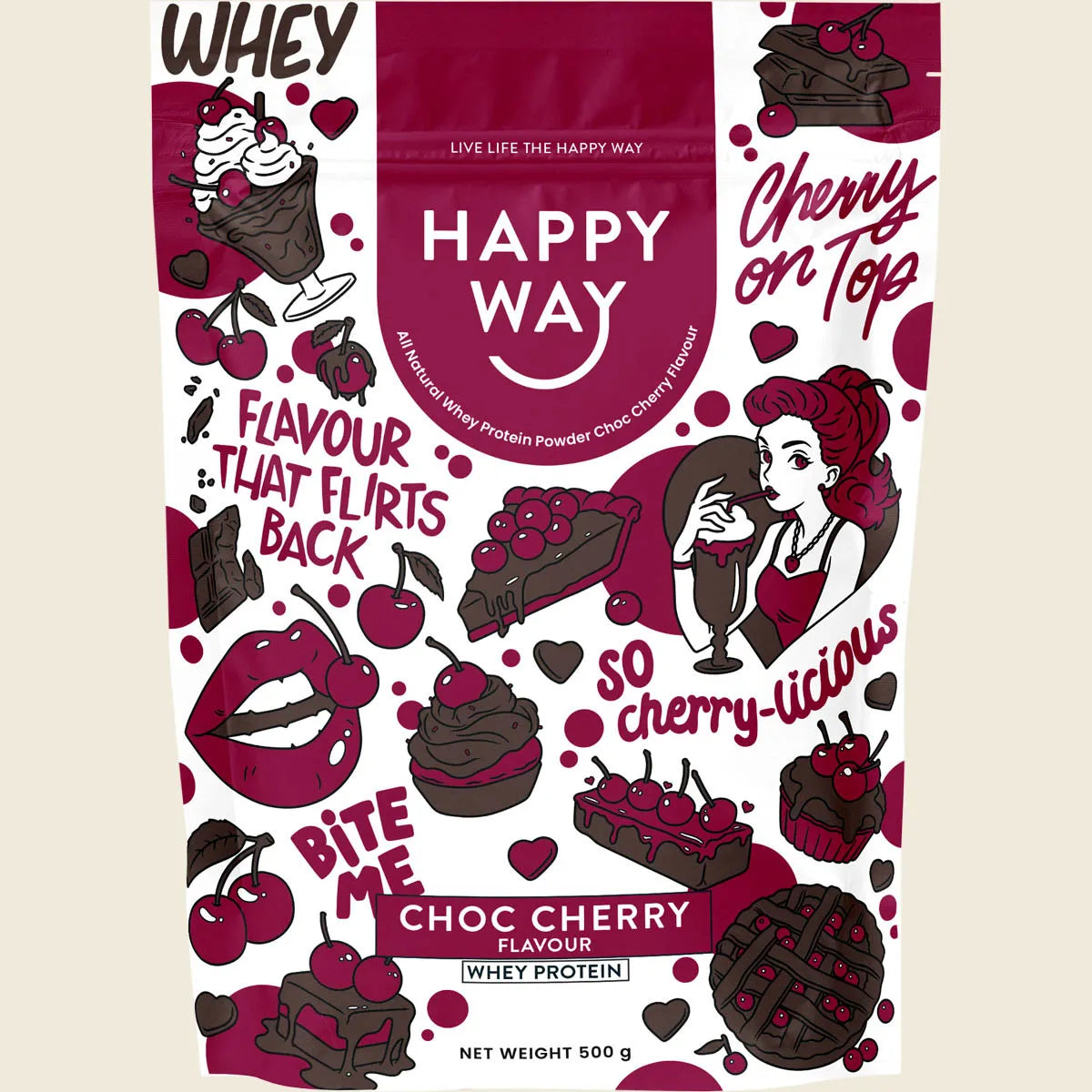 Whey Protein Powder Choc Cherry 500g