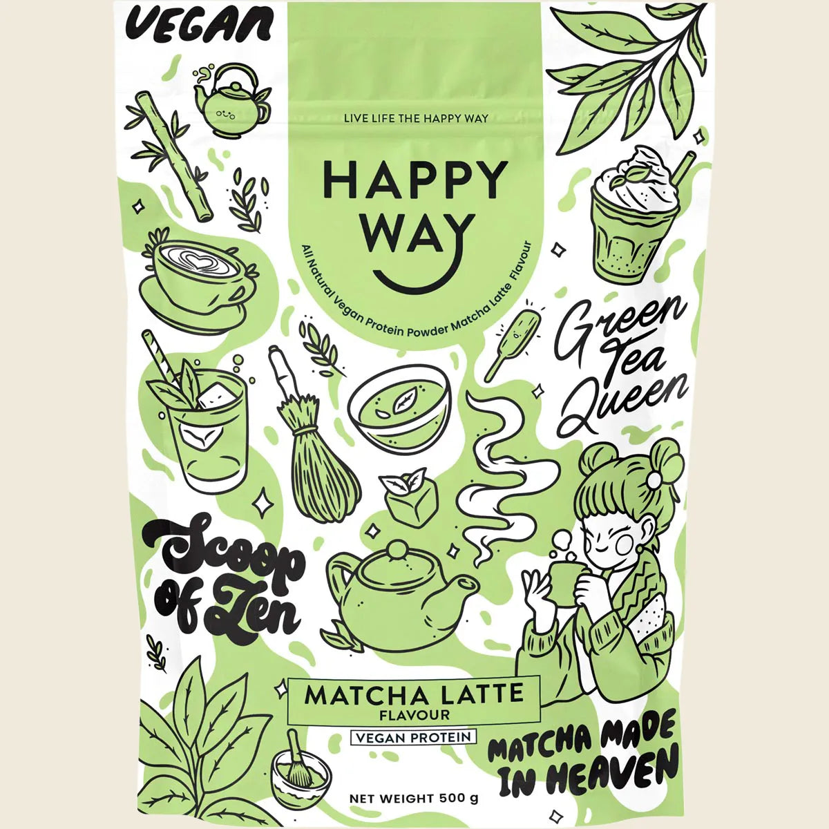 Vegan Protein Powder Matcha Latte 500g