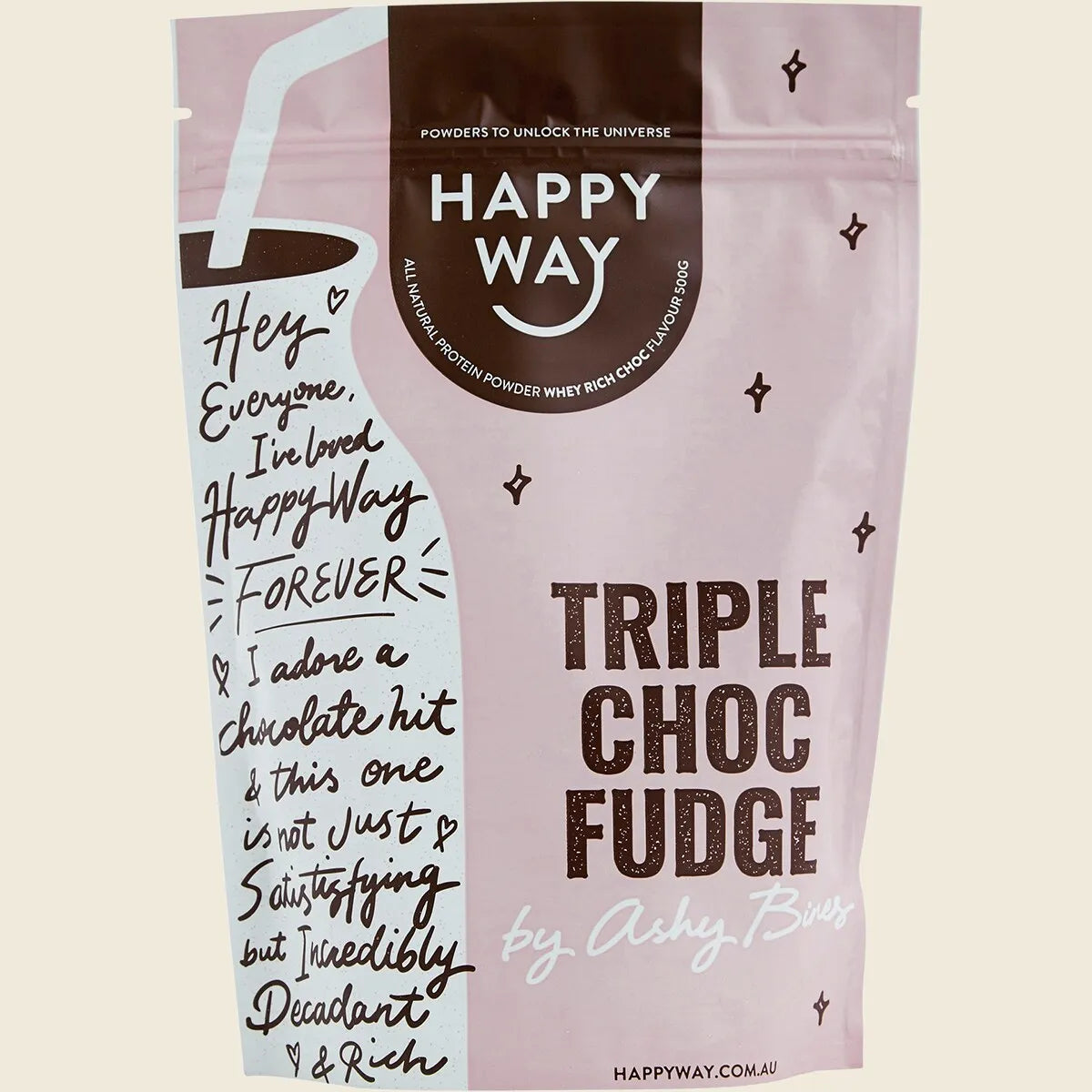 Ashy Bines Whey Protein Powder Triple Choc Fudge 500g