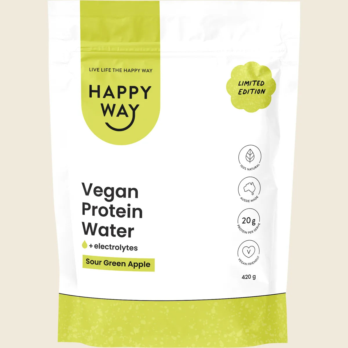Vegan Protein Water Sour Green Apple 420g