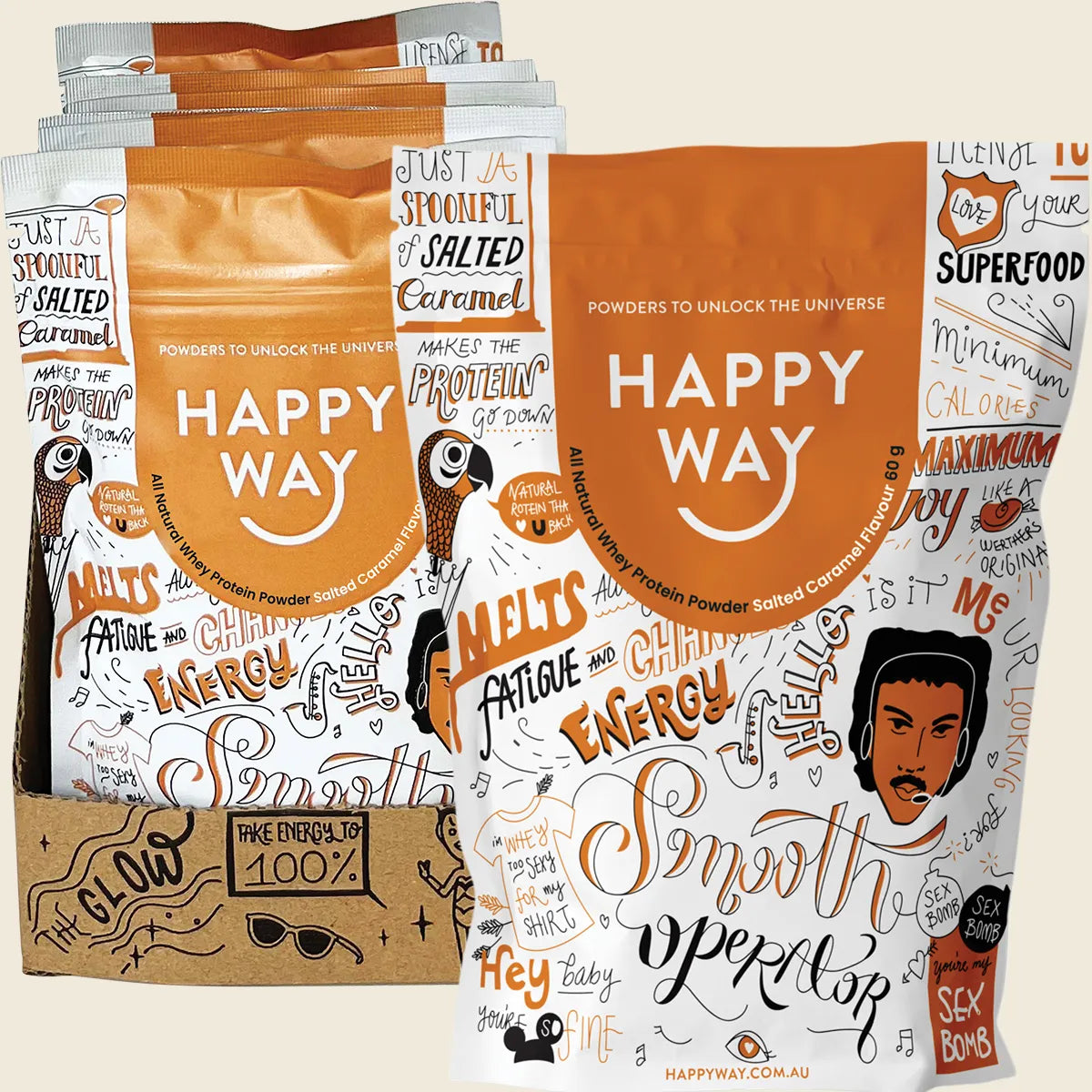 Whey Protein Powder Salted Caramel 6x60g