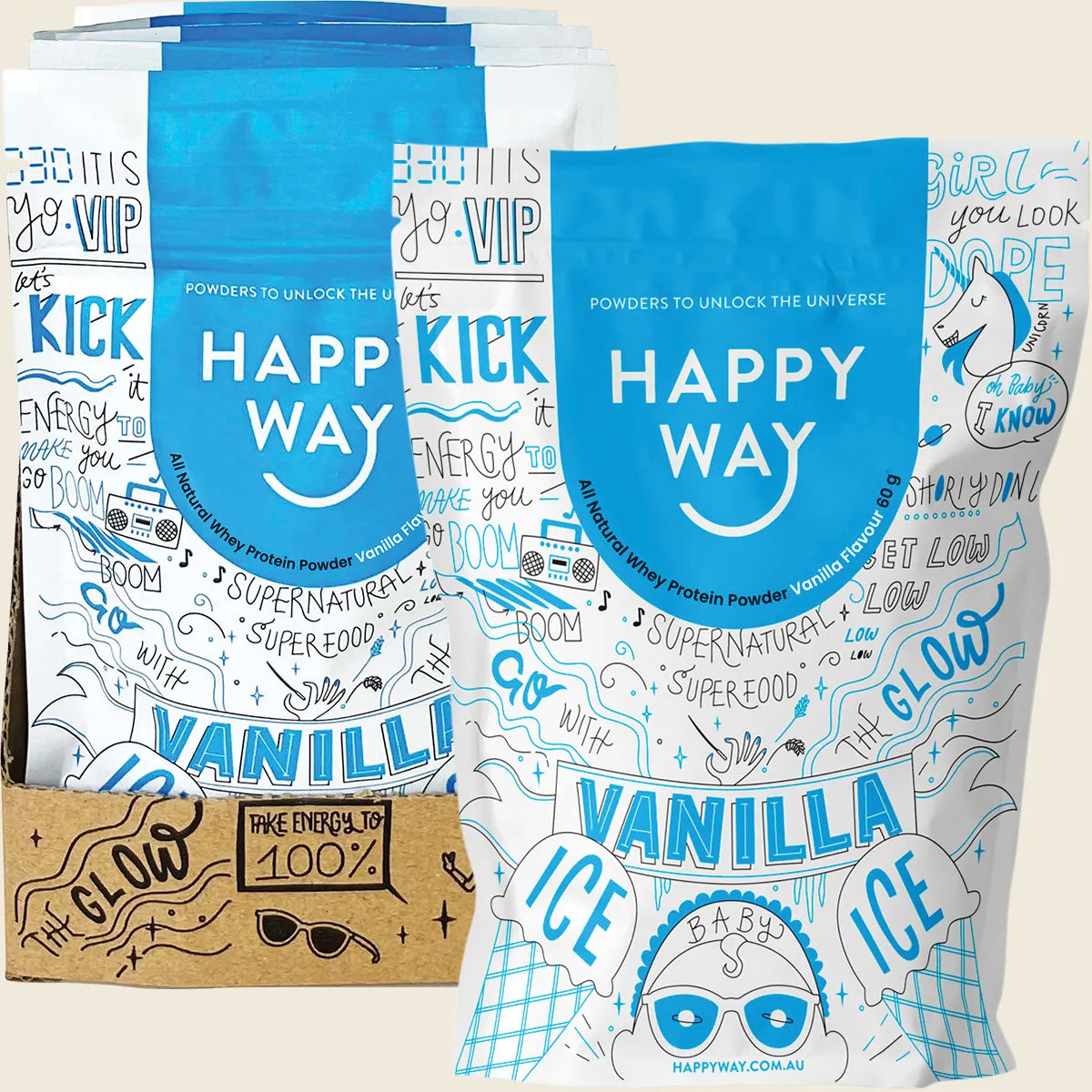 Whey Protein Powder Vanilla 6x60g