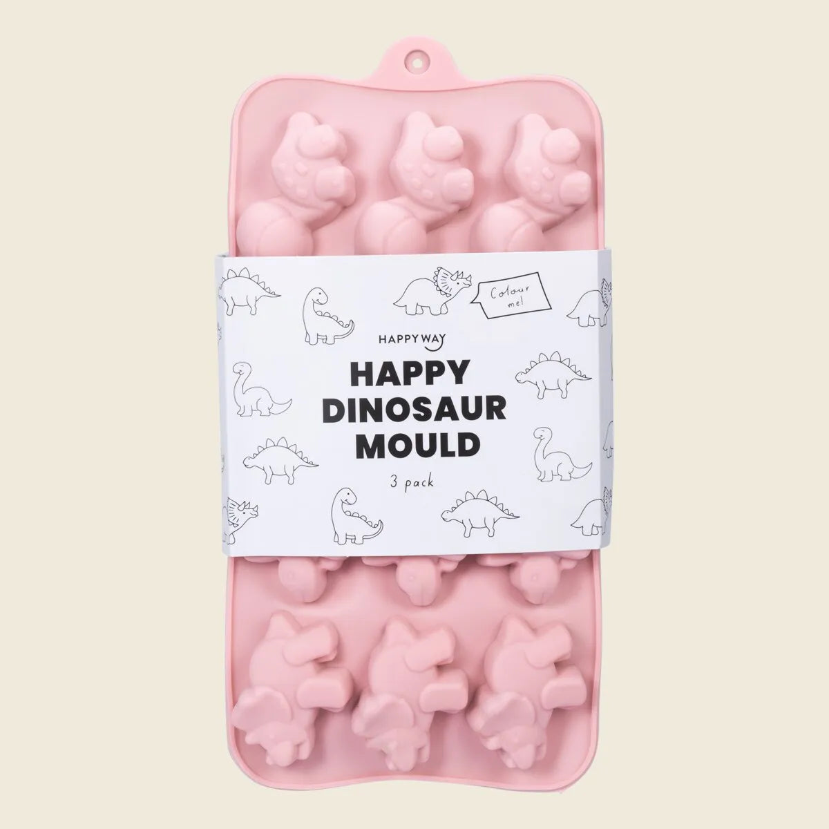 Happy Dinosaur Mould 3pk