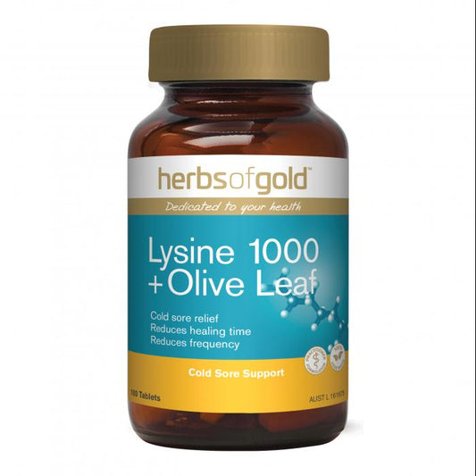 Herbs Of Gold Lysine + Olive Leaf 100t