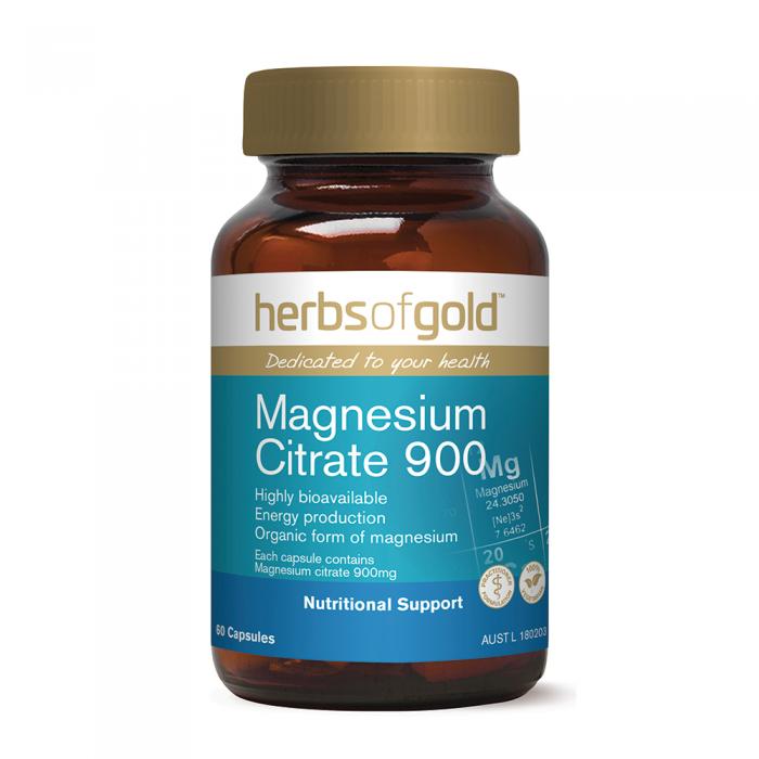 Herbs Of Gold Magnesium Citrate 900 60vc