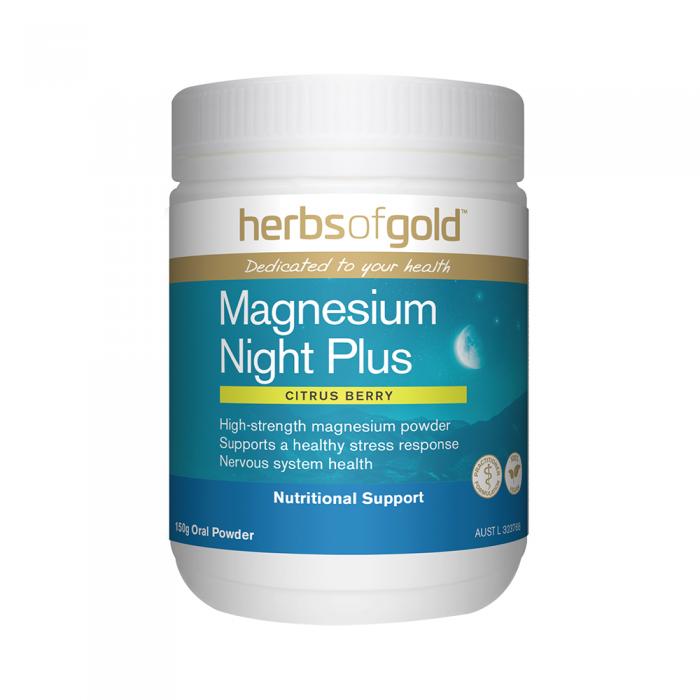 Herbs Of Gold Magnesium Night Plus (citrus Berry) Oral Powder 150g