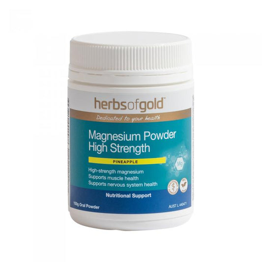 Herbs Of Gold Magnesium Powder High Strength Pineapple Oral Powder 150g