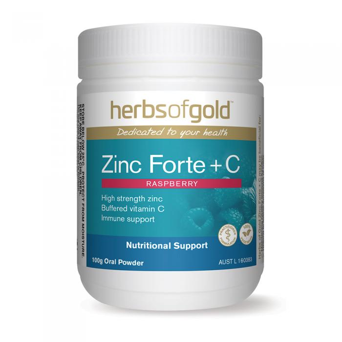 Herbs Of Gold Zinc Forte + C (raspberry) Oral Powder 100g
