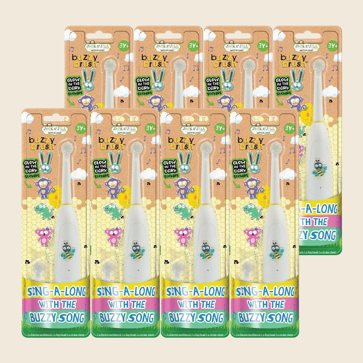 Electric Musical Toothbrush Buzzy Brush 3 Years + x8