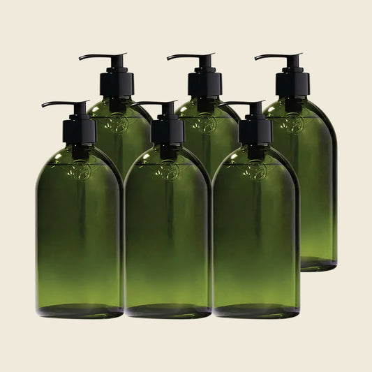 Apothecary Glass Bottle with Pump 6x500ml