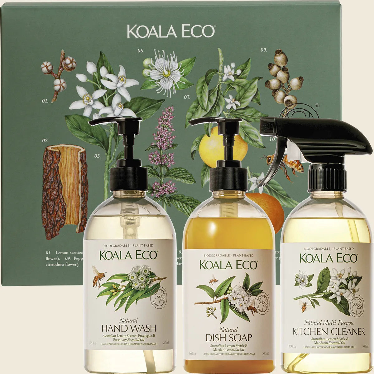 Gift Pack Hand Wash, Kitchen Cleaner & Dish Soap 3pk