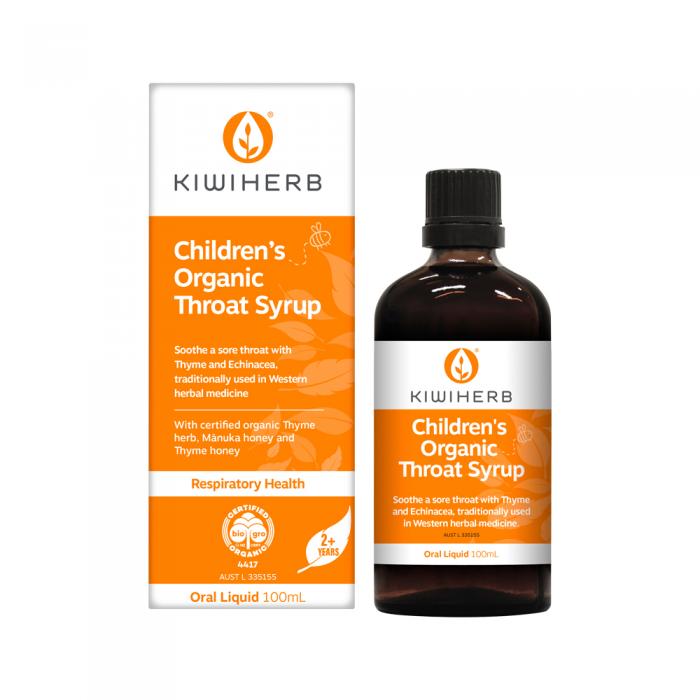 Kiwiherb Childrens Organic Throat Syrup 100ml