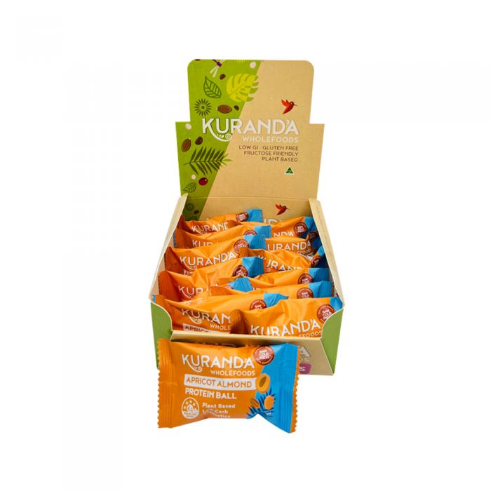 Kuranda Wholefoods Protein Ball Apricot Almond 40g X 12 Display