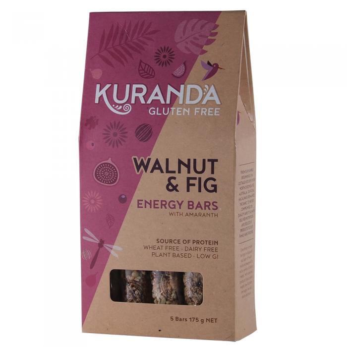 Kuranda Wholefoods Gluten Free Energy Bars Walnut & Fig 35g X 5 Pack