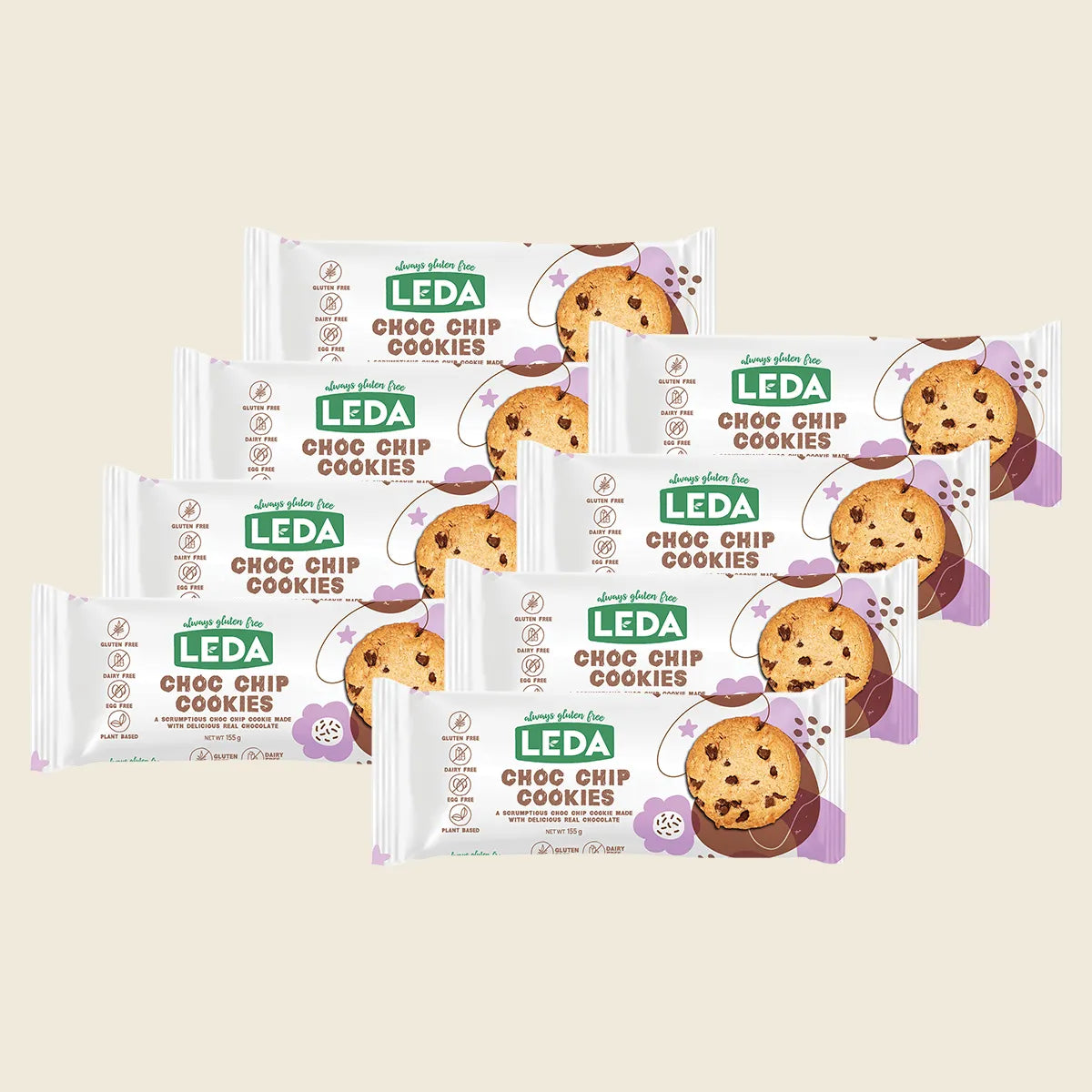 Choc Chip Cookies 8x155g
