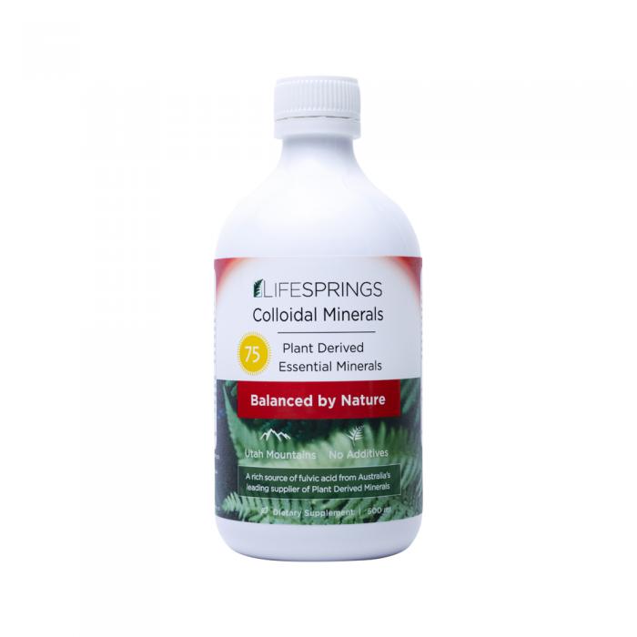 Lifesprings Colloidal Minerals (75 Plant Derived Essential Minerals) 500ml