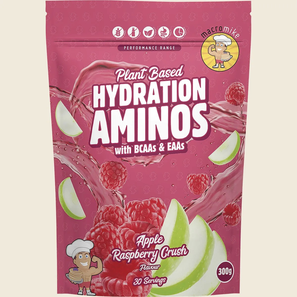 Plant Based Hydration Aminos Apple Raspberry Crush 300g