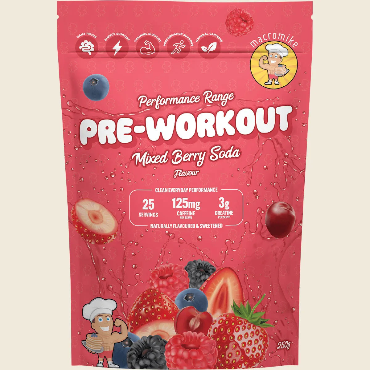 Pre Workout Mixed Berry Soda 250g