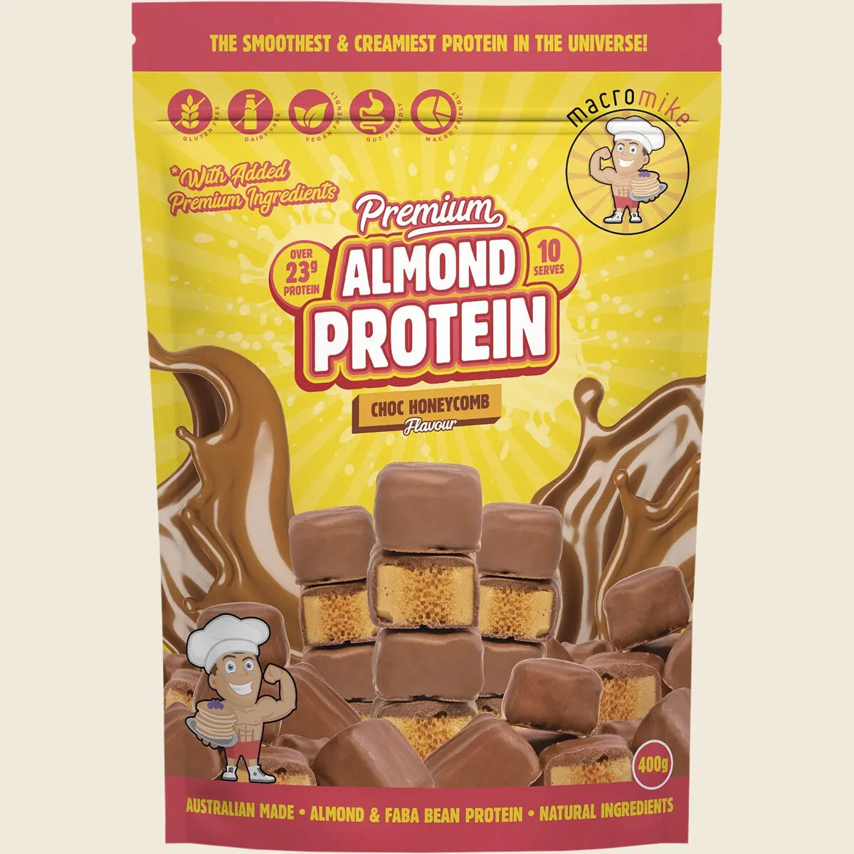 Premium Almond Protein Choc Honeycomb 400g