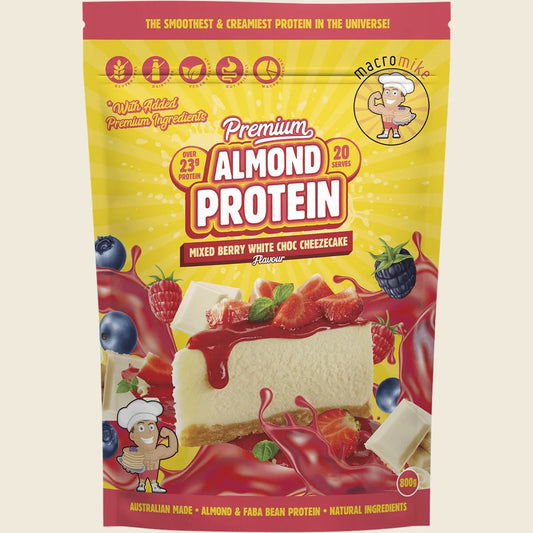 Premium Almond Protein Berry White Choc Cheezecake 800g