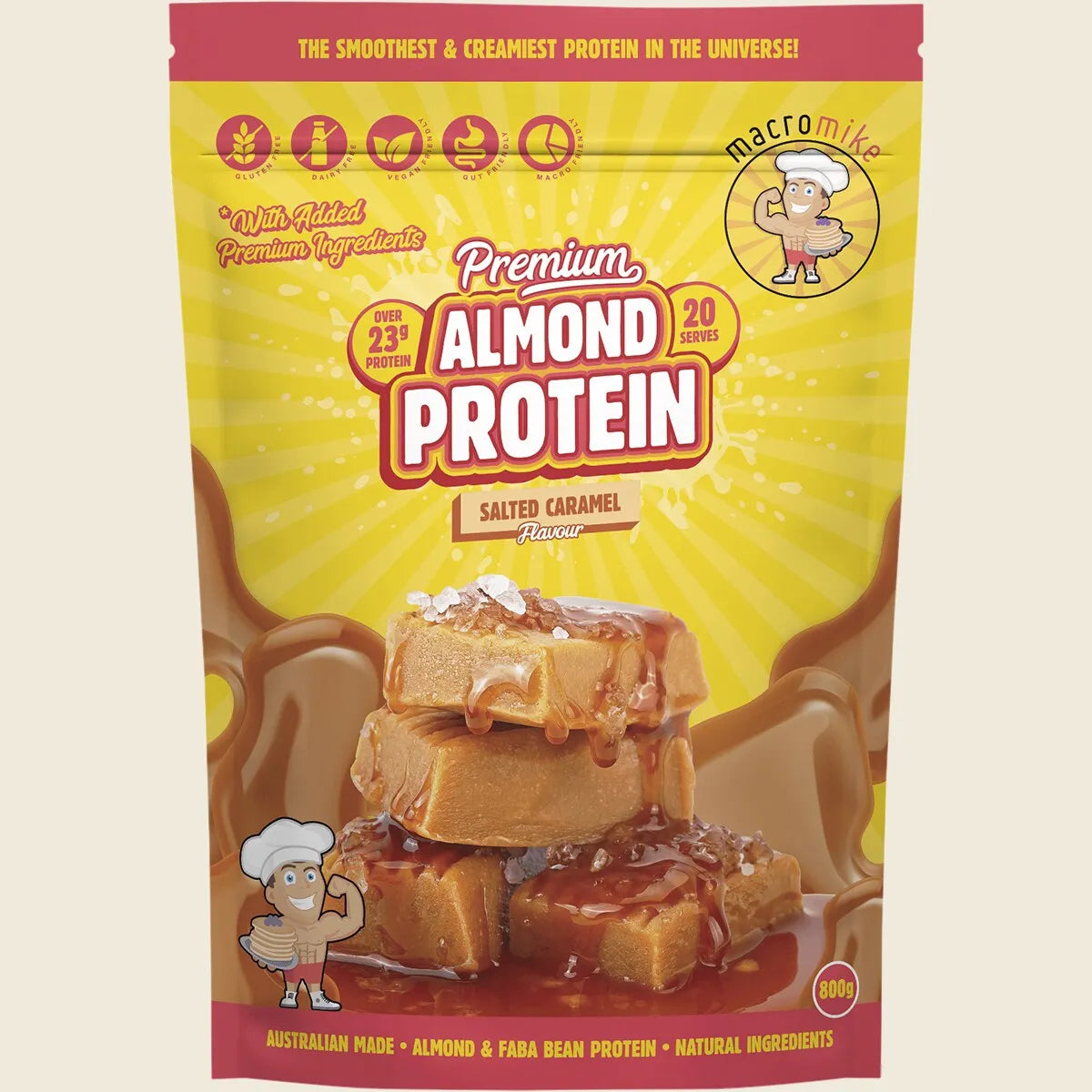 Premium Almond Protein Salted Caramel 800g